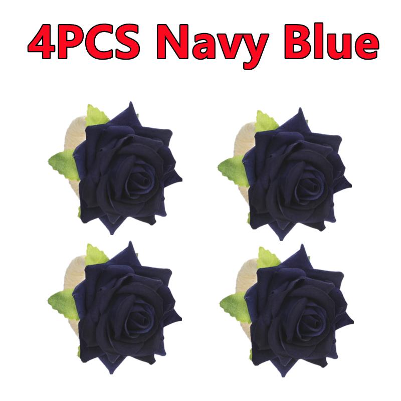 6-2PCS Artificial Flower Napkin Rings Rose Napkin Ring Serviette Buckles Holder Table Decoration Wedding Valentine's Day Party