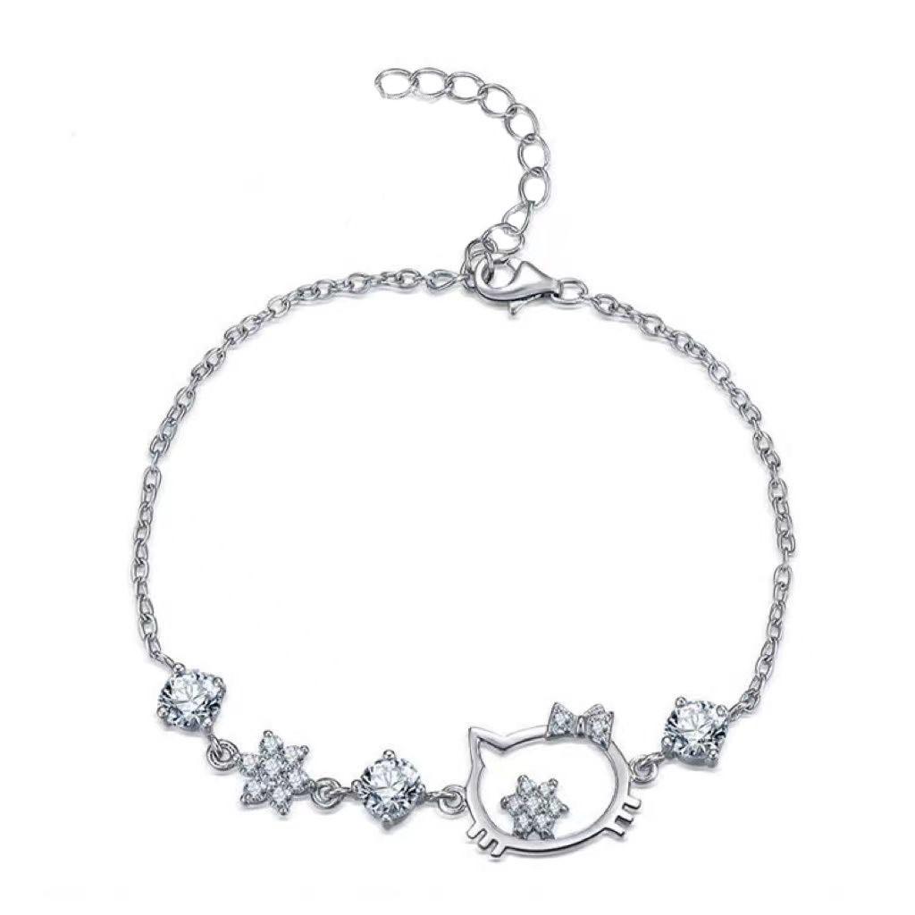 Cartoon Cat Rhinestone Necklace - Fashionable Girly Student Best Friend Chain with Niche Design.