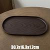 Smooth Surface Oval Tray Walnut Wood Grain Afternoon Tea Dessert Plate Vintage Fruit Platter  Home