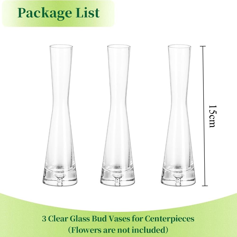 3PCS Transparent Glass Flower Vase Wedding Decoration Simple Vase Hydroponics Plant Flower VaseTable European Style Home Decor