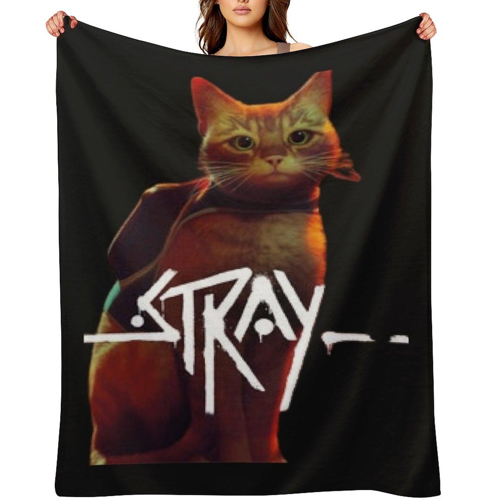 stray cat game Throw Blanket For Baby For Sofa Thin valentine gift ideas Hairy Blankets 30x40in