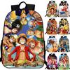 Elegante Anime One Piece Monkey D. Mochila Luffy com Alças de Ombro Ajustáveis