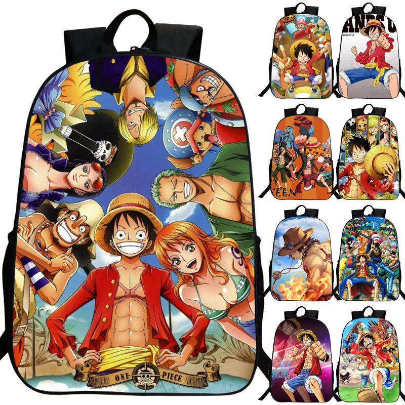 Elegante Anime One Piece Monkey D. Mochila Luffy com Alças de Ombro Ajustáveis