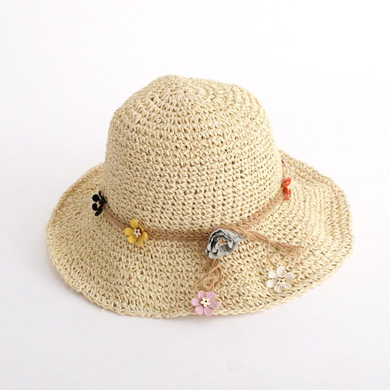 

Stylish Korean Style Fisherman Bucket Hat With Flower Details бежевий