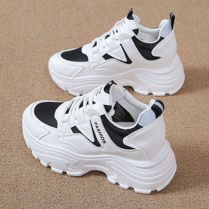 

Женские массивные кожаные вулканизированные туфли 2025 Осень Увеличенные Удобные Уличные Кроссовки Дизайнерская Уличная Повседневная Обувь Zapatos 40 чёрный