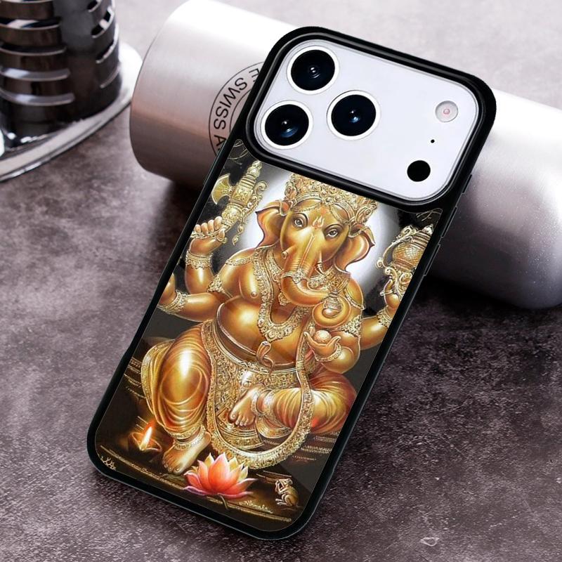 God of Wisdom Ganesh Elephant Phone Case for iPhone 17 16 15 Pro Max Air 14 13 12 11 Plus Shockproof Cover