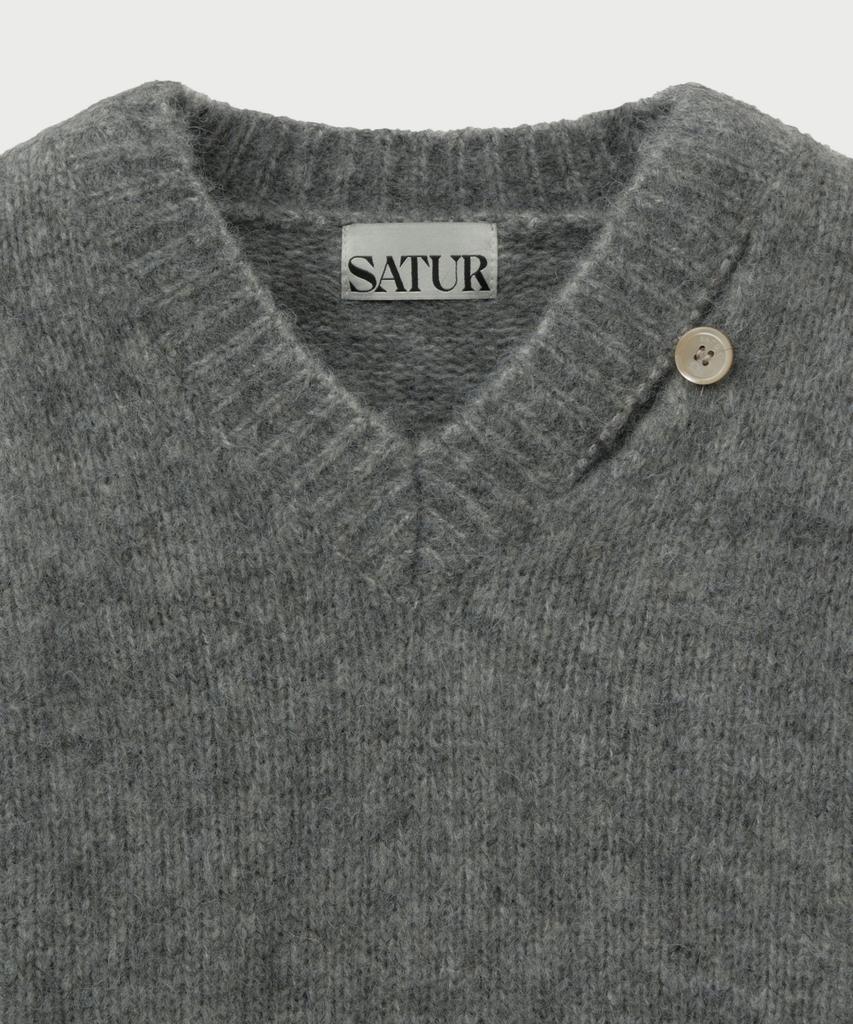 Seteo (W) Essen Two-Tone Mohair Blend Knit Melange Gray