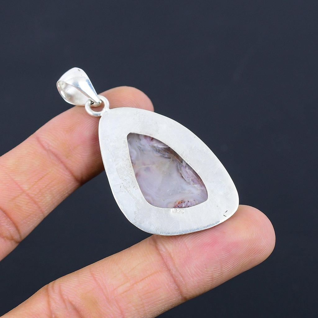 Womens day Sale Sterling Silver Botswana Agate Gemstone Birthday Pendant Jewelry