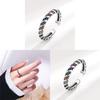 Geometric Silver Ring For Women With Adjustable Open Design And Vintage Style