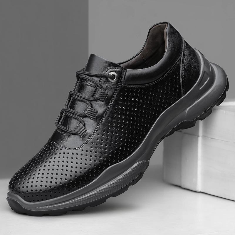 New Hot-selling Men's Casual Shoes Genuine Leather Sneakers Comfy Sports Shoes Outdoor Male Trainers Non-Slip Treking Footwear