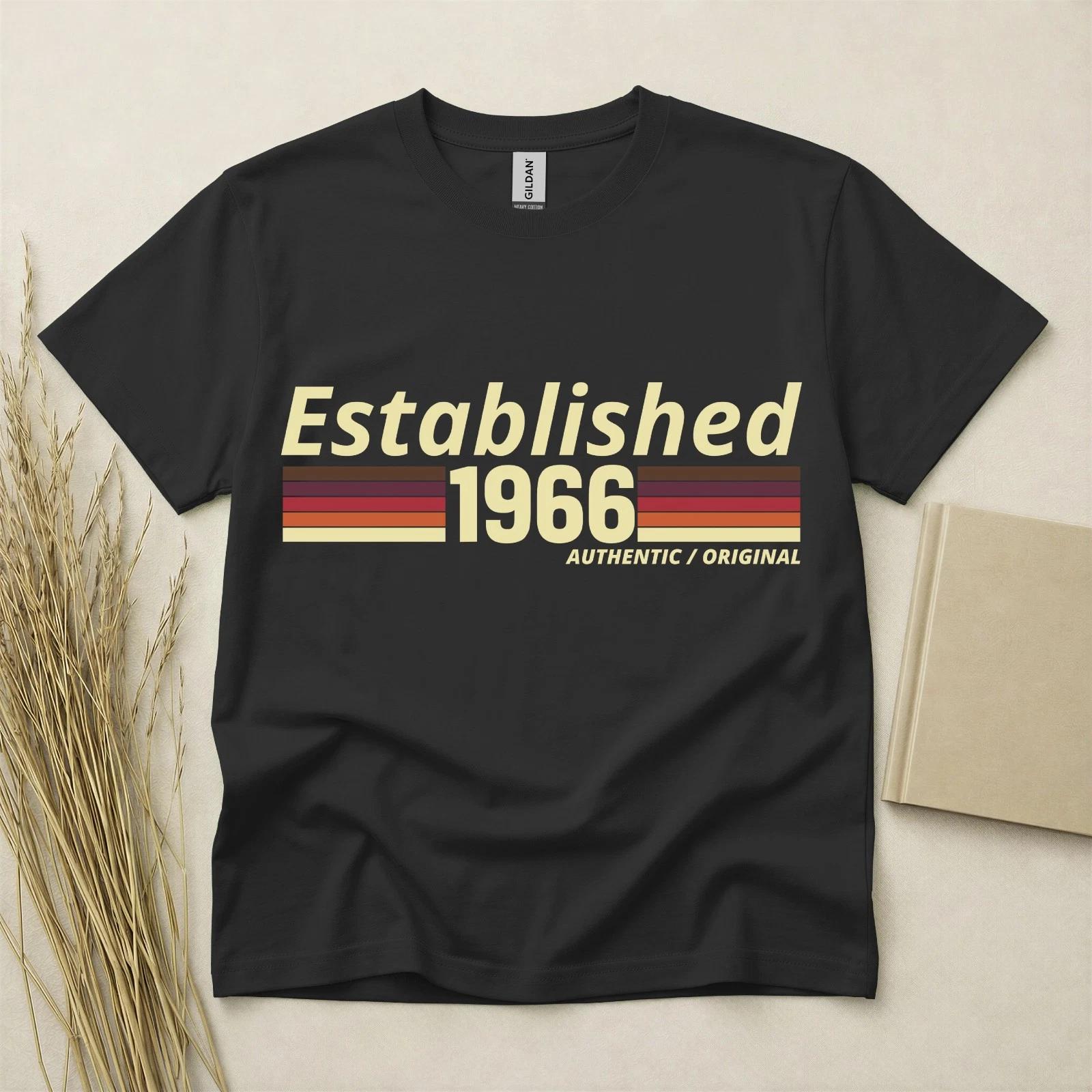60th Birthday T Shirt Born In 1966 Gift 60 Year Old T-Shirt Retro Established S