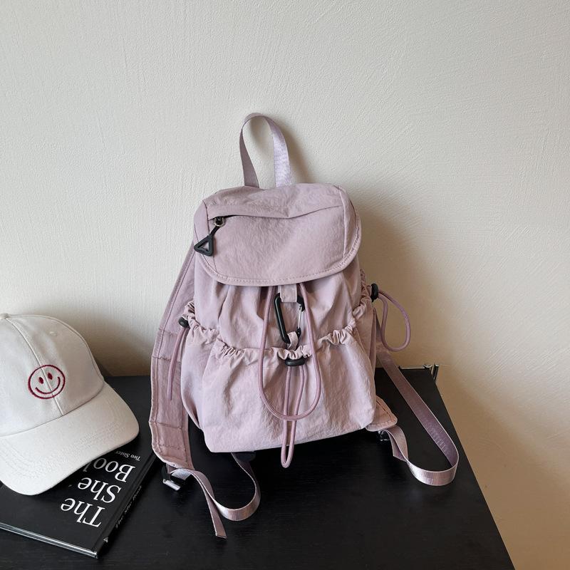 Niche Korean drawstring backpack women's 2025 new leisure student travel small backpack lightweight outdoor mountaineering bag