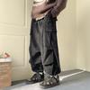 Men's Brown Y2K Baggy Japan Pants Oversized Corduroy Loose Wide Leg Cargo Pant Trousers Casual Men Sweatpants Streetwear Korean
