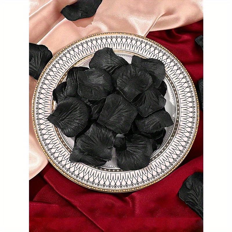 2000pcs- Rayon Rose Petal Decoration Rose Petal Black For Wedding Party Halloween Decoration, Gift Box Filler, Rose Ya Romantic, Rose Petal Proposal