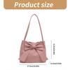 Stylish Bowknot Decorated Shoulder Bag Casual Handbag Large Capacity Top Handle Bags For Travel And Work  Khaki
