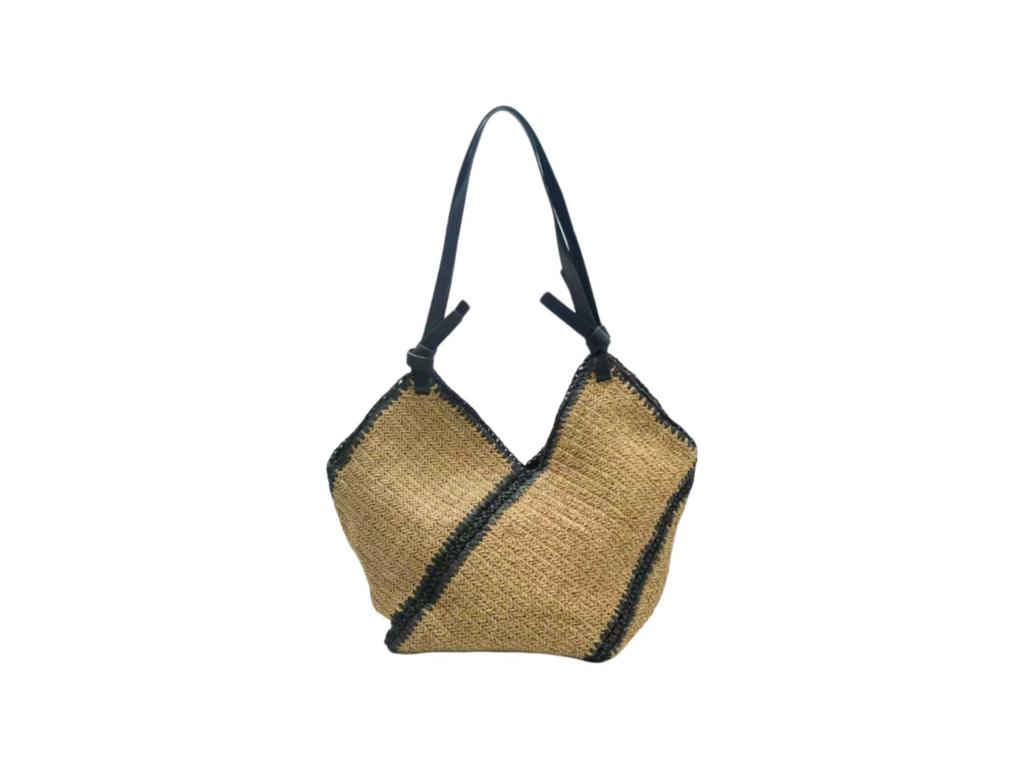 Korean Retro Exquisite Large Bag, High-end Seaside Lazy Style Woven Shoulder Bag, Summer Tourism Vacation Style Beach Bag