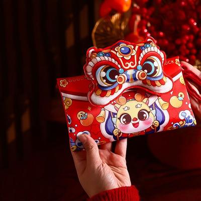 Creative Chinese Dragon Coin Purse Red Cartoon New Year Coin Purse Wallet Dragon Year Mascot Lucky Wallet Chinese Dragon Year