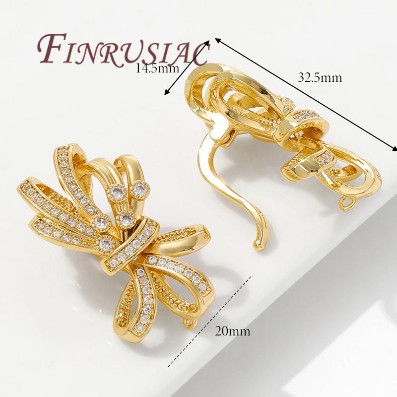 

18K Gold Plated Pearl Necklaces Clasps,Brass with Zircon Clasps Connectors For Jewelry Making,End Clasp Accessories,DIY Jewelry 1 piece