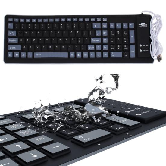 103 Keys Foldable Silicone Gaming Keyboard Dustproof Soft for Laptop/Computer