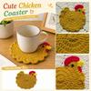 Handmade Crochet Chicken Shaped Table Coaster Durable Cotton Yarn Drink Mat for Kitchen Dining Room Use