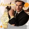 Men's Automatic Skeleton Watch Luminous Analog Display Waterproof Stainless Steel Band Silver Gold Black