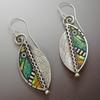 Bohemian Green Leaf Earrings for Women Ethnic Abstract Vintage Silver Color Drop Dangle Earring Oorbellen Pendientes O4D423