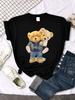 We Are Best Friends Cute Bear T-Shirt Women Summer Breathable Tops Street Vintage Casual Short Sleeve Sport Aesthetic Clothes