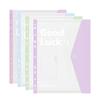 4/6/8Pcs 11 Holes Punched Pocket Water Resistant Letter Size Document Wallet with Clear Label Window for Office School