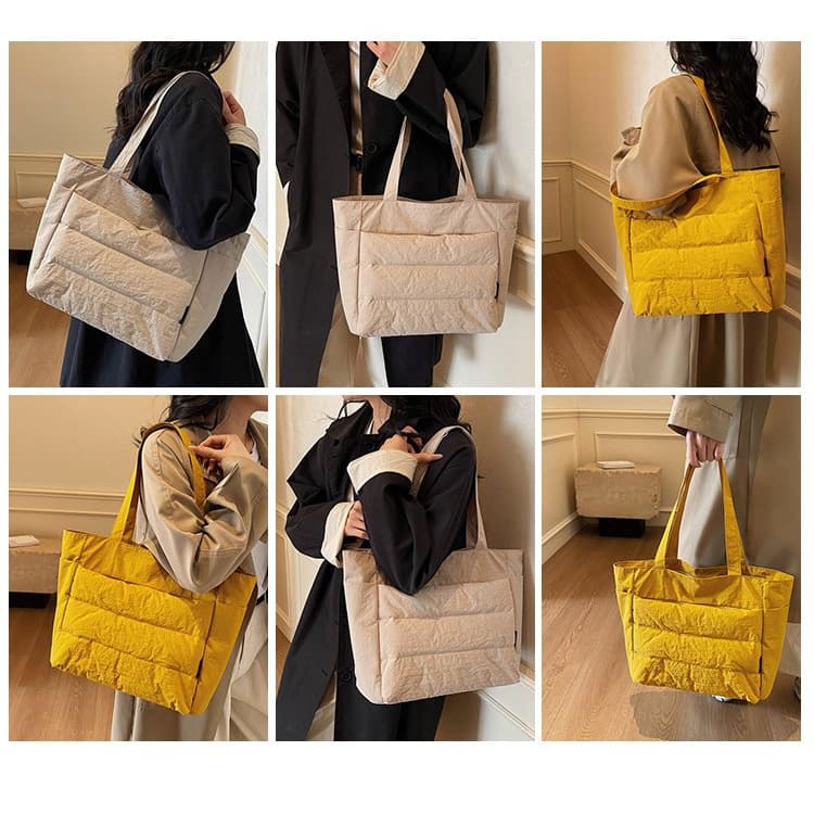 Quilted large capacity tote bag women's shoulder handbag