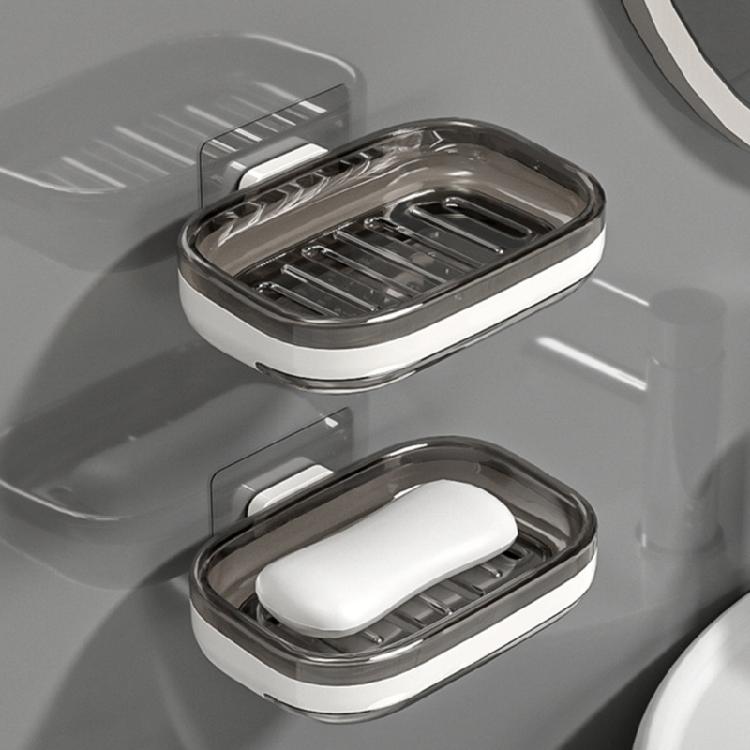 Space Saving Soap Dish Holder 1 or 2 Tiers Wall Mount Design Waterproof Surfaces Strong Adhesive Backing for Renters Bathroom