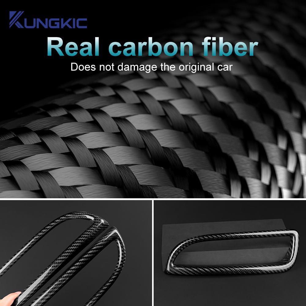 Real Hard Carbon Fiber Sticker For Abarth 595 695 2017 2018 2019 2020 2025 2025 2025 2025 Rear Rear Fog Light Frame 1Pair