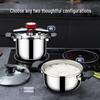 304 Stainless Steel Household Pressure Cooker, Explosion-Proof, Compatible with Induction & Gas Stoves, 4L & 6L, Serves 3-4 People