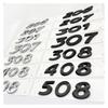 ALMVIS 3D Black Silver Letters 206 207 301 307 308 408 508 Emblem Peugeot