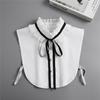 Women Lace Pleated Stand-up Collar Bow Tie Shirt Fake False Collar Accessory Ladies Neckwear Half Shirt Detachable Collar