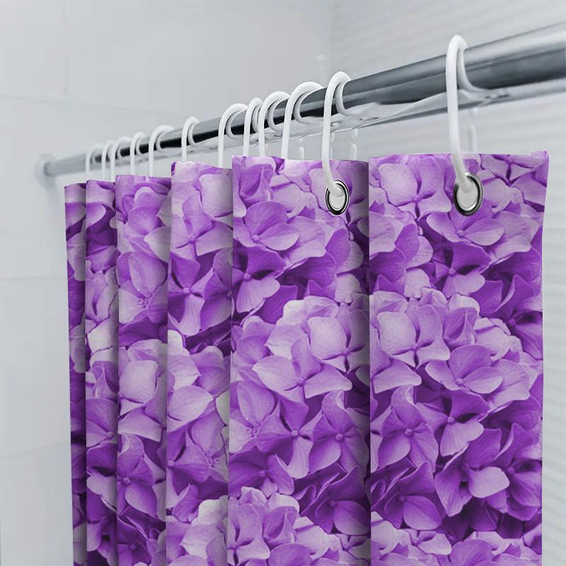 Purple Hydrangea Shower Curtain Wall Decor Bathroom Accessories Home Textiles