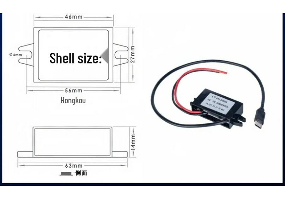 12/24V auf 5V 3A USB QC3.0 Schnelllade-Autostromwandler-Modul