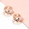 585 Purple Gold Plated 14K Rose Gold Hoop Earrings for Women Fashion Hollow Party Dinner Jewelry for Girlfriend Gift