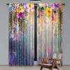 2 Stück Blumenvorhänge Lila Blumen Blumenvorhänge Geeignet für Schlafzimmer Badezimmer Wohnzimmer Esszimmer Küche Arbeitszimmer