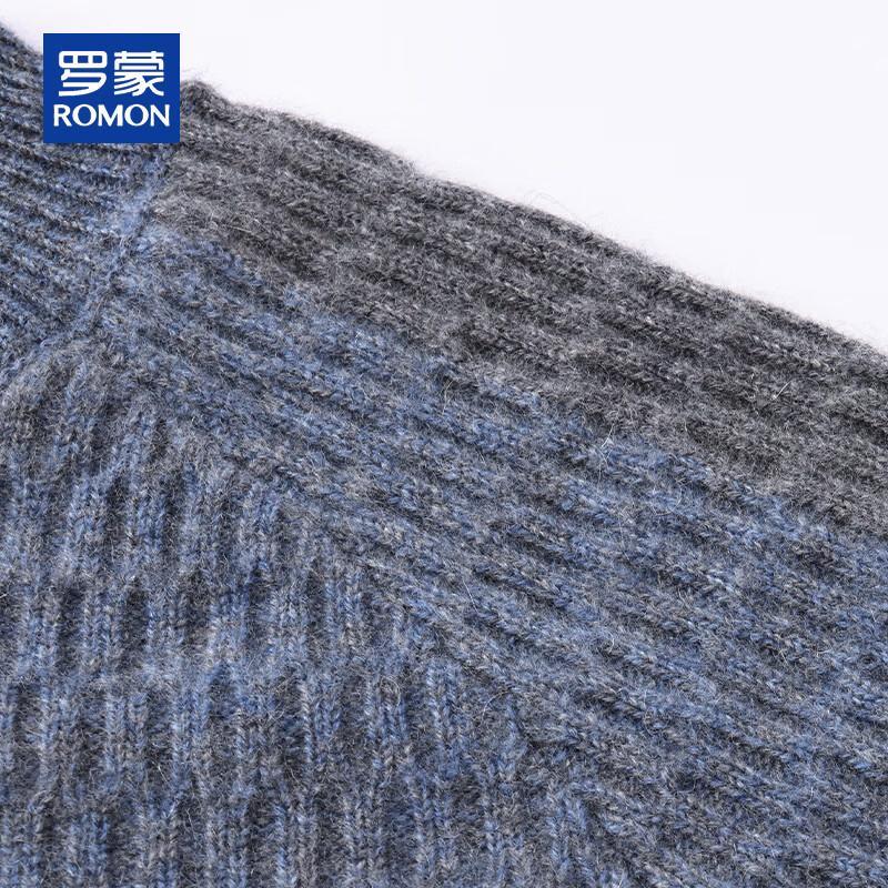 ROMON Men's 100% Cashmere Semi-Turtleneck Pullover Sweater