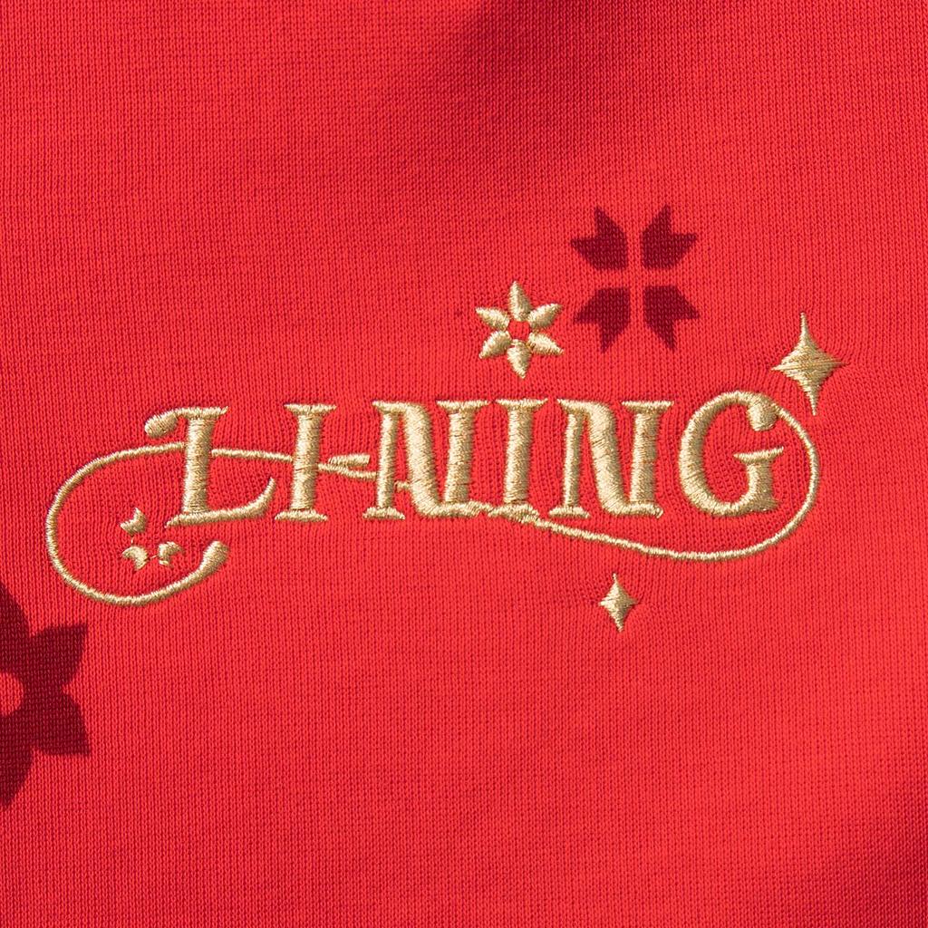 Li Ning Daily Prosperity Series CNY Zodiac Year Casual Simple Comfortable Dopamine Solid Color Hoodie Women hoodies Cinnabar-Red AWDV184-6