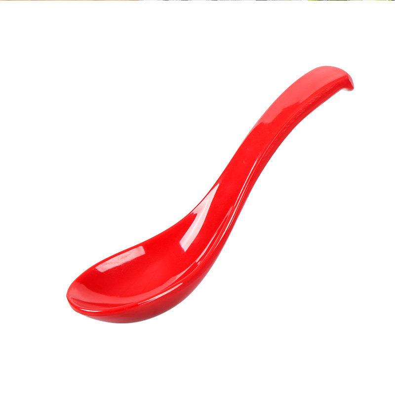 Xiangyuanmei Long Handle Colorful Melamine Soup Spoon - Imitation Porcelain for Hotel and Restaurant Use