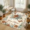 Floral Brain Cosmic Theme Soft Crystal Velvet Rug Custom Name & Text Print Non Slip Floor Rug for Bedroom Living Room