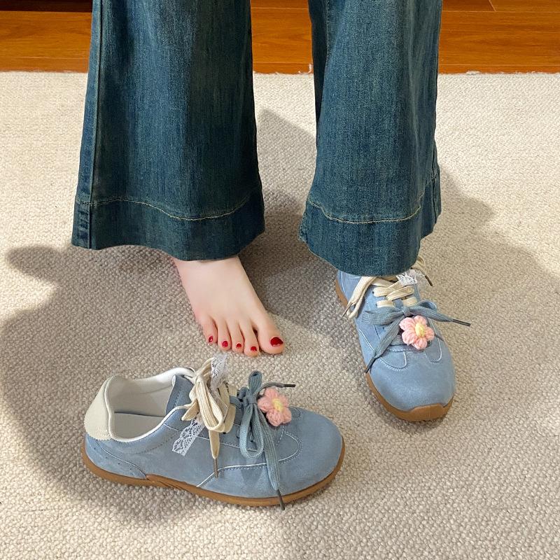 Fairy wear! Korean version of lace-up German training shoes loafers Internet celebrity ins casual women's shoes with skirts Princess shoes