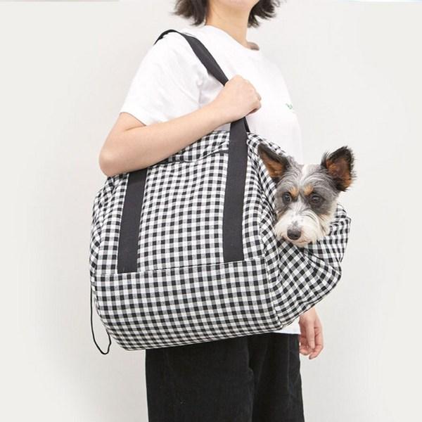 Barrels pet ikeco bag, check black, SM, 1 piece, Korean pet shampoo