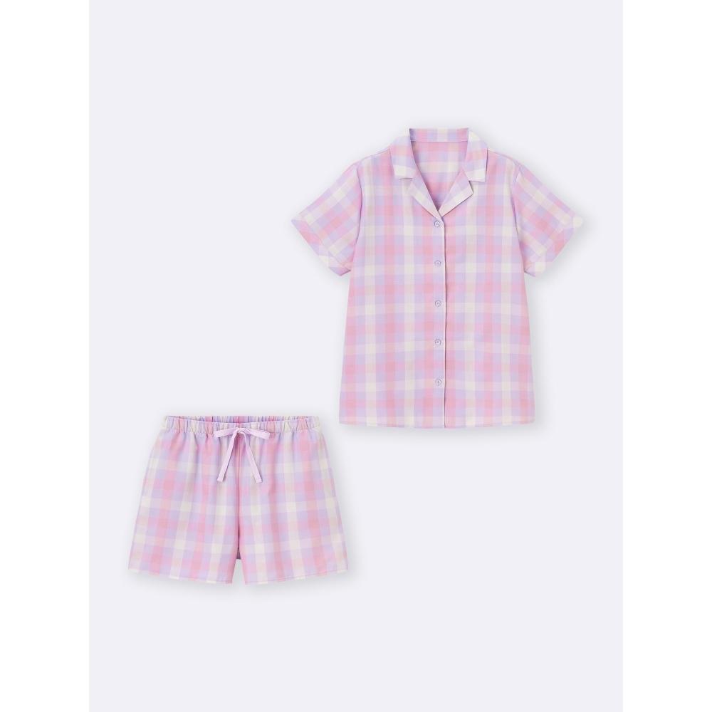 GU by Uniqlo Check Pajamas  Short Sleeve   Shorts  +e