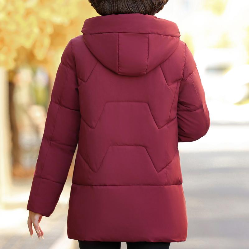 Chaquetas de invierno de talla grande XL-5XL para mujer, parkas con capucha, elegantes, holgadas, gruesas, cálidas, abrigos para mujer de mediana edad