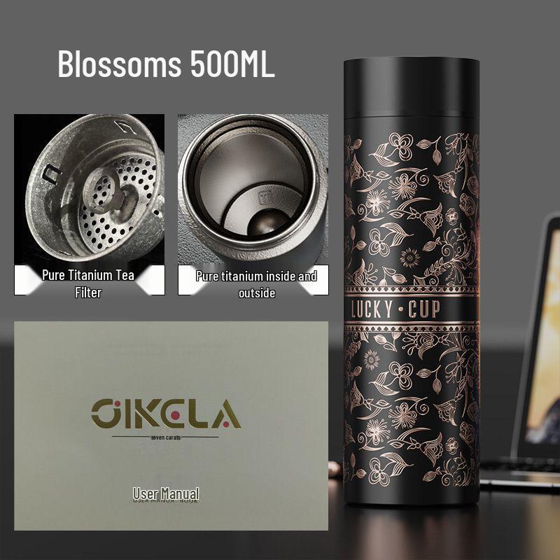 

Высококачественная мини-портативная офисная чайная чашка из чистого титана с двойными стенками и термоизоляцией, подарок 500ml