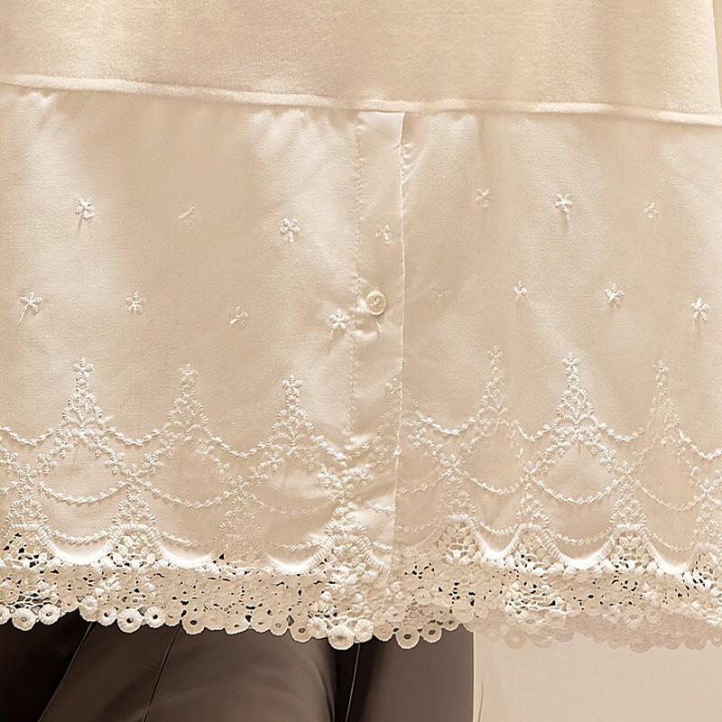 Women's Lace Patchwork Long-Sleeve Pullover Top