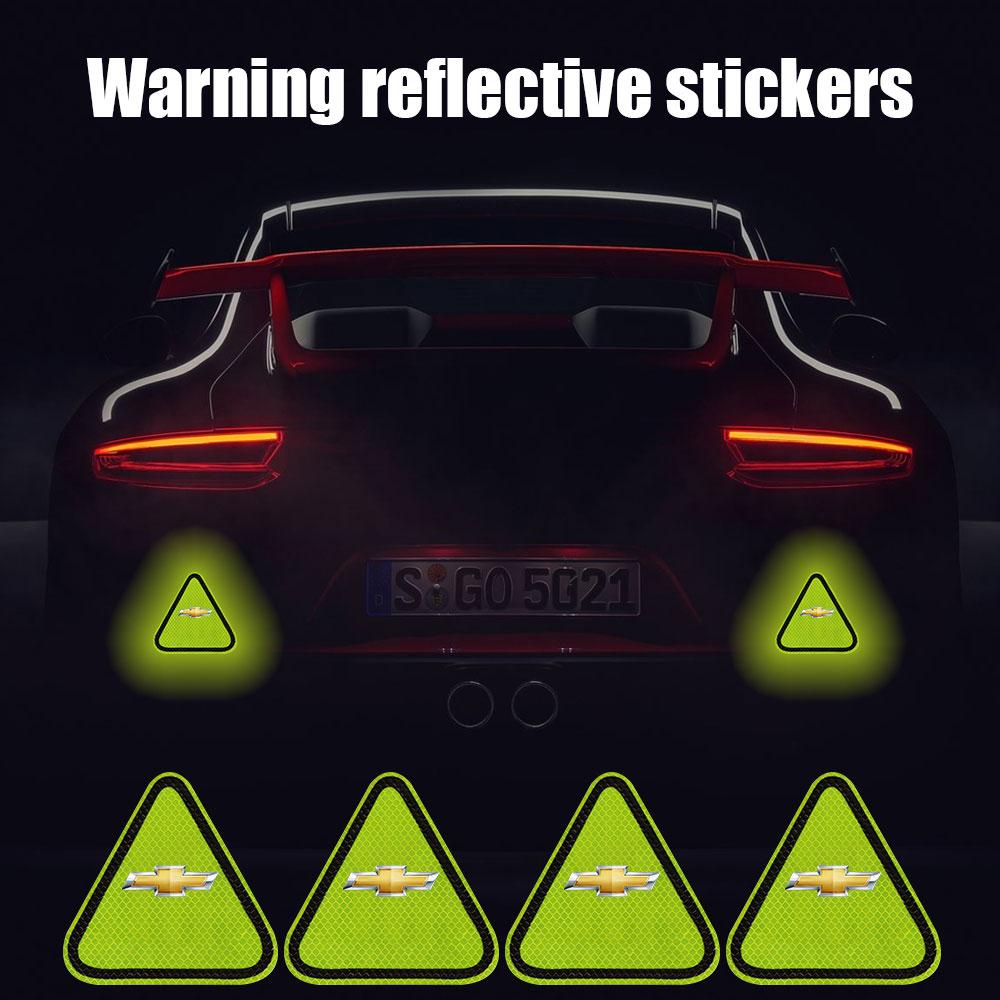 Triangle night fluorescent warning car stickers decoration For Chevrolet Cruze Spark Captiva Suburban Camaro Malibu XL Trax Lova