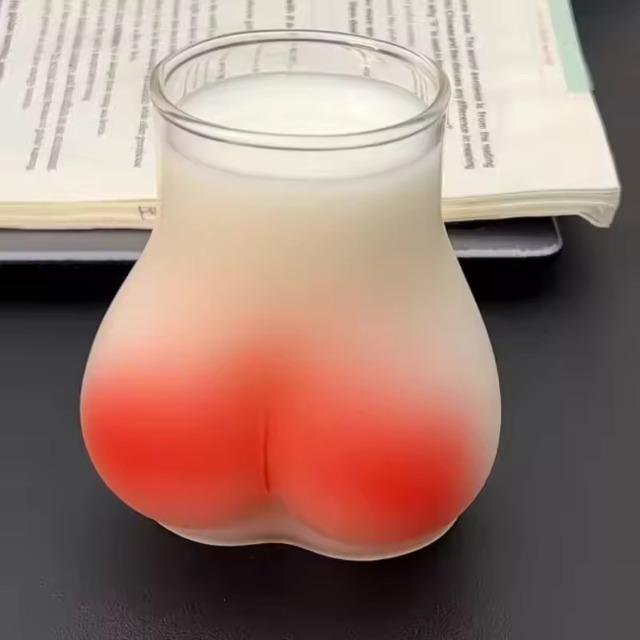 Transparent Borosilicate Glass Butt Shaped Mug Nordic-Inspired Creative Cute Cup For Milk Water Coffee Home Decor Adults Gift